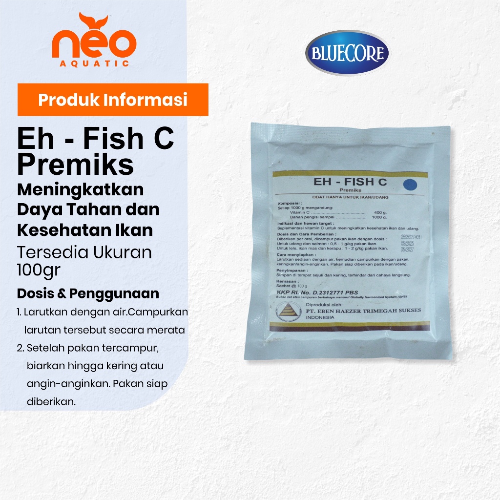 BLUECORE EH FISH C Premiks Vitamin Ikan dan Udang 100gr