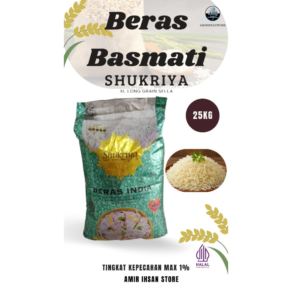 Beras Basmati Shukriya 25kg/Beras india Shukriya/Beras basmati india 25kg/Beras kukus