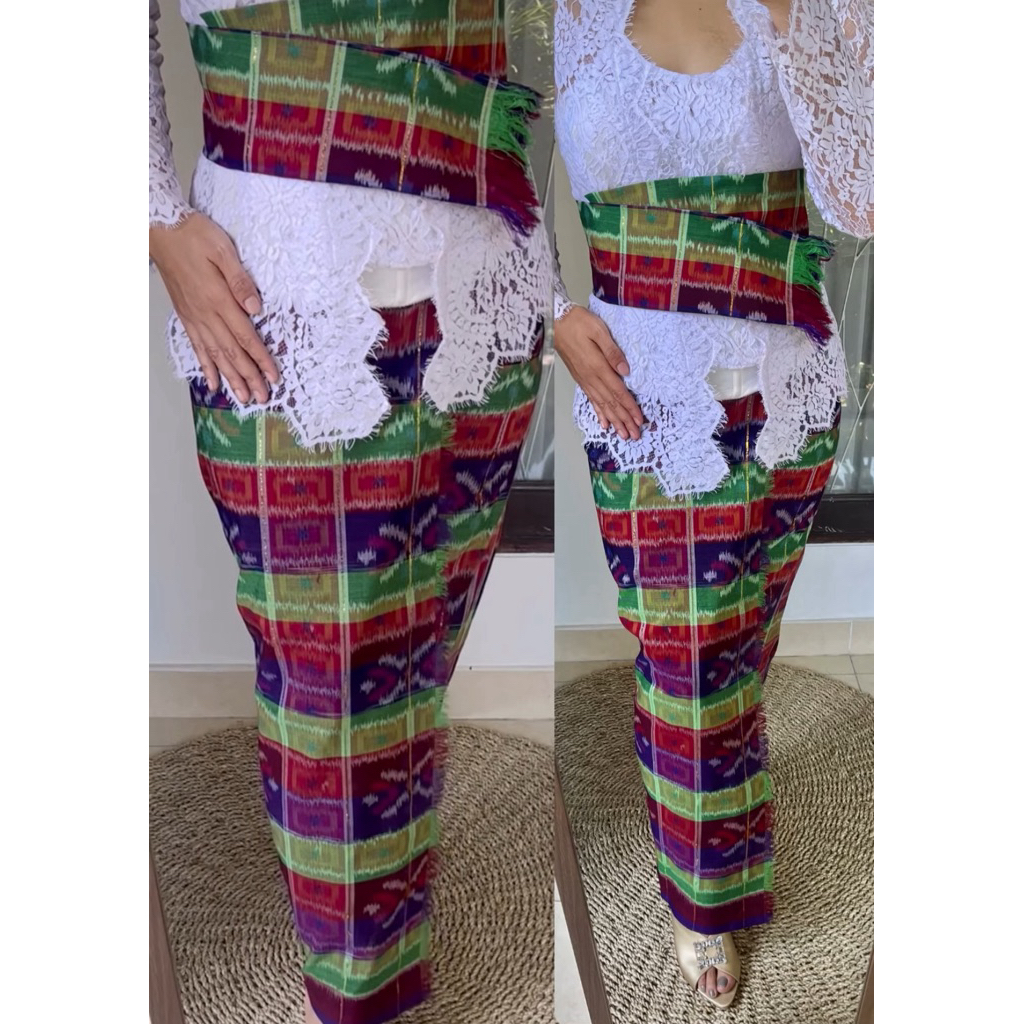 new kamen endek dobol gliter set selendang