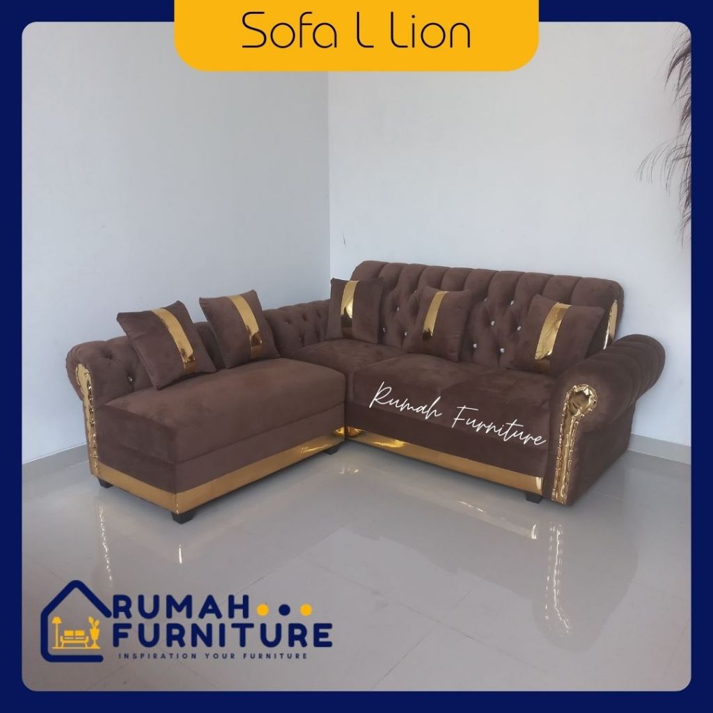 Rumah Furniture - Sofa Sudut Lion / Sofa L Putus/ Sofa Minimalis | Sofa Sudut | Sofa Kancing