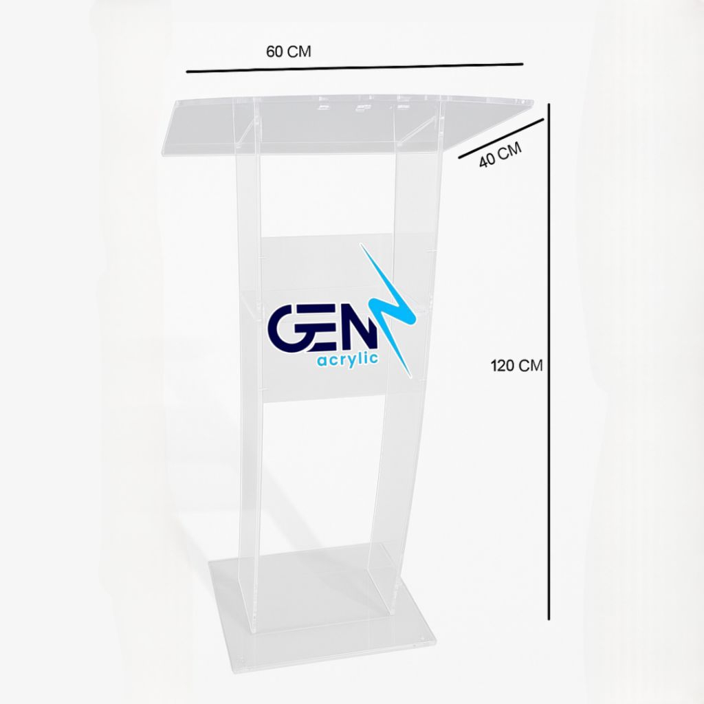Podium Akrilik Transparan Minimalis | Podium Pidato / Mimbar Modern