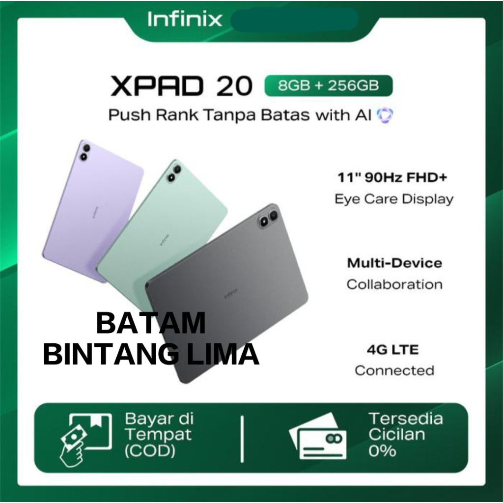 TABLET INFINIX XPAD 20 4G LTE RAM 8GB + 256GB GARANSI RESMI