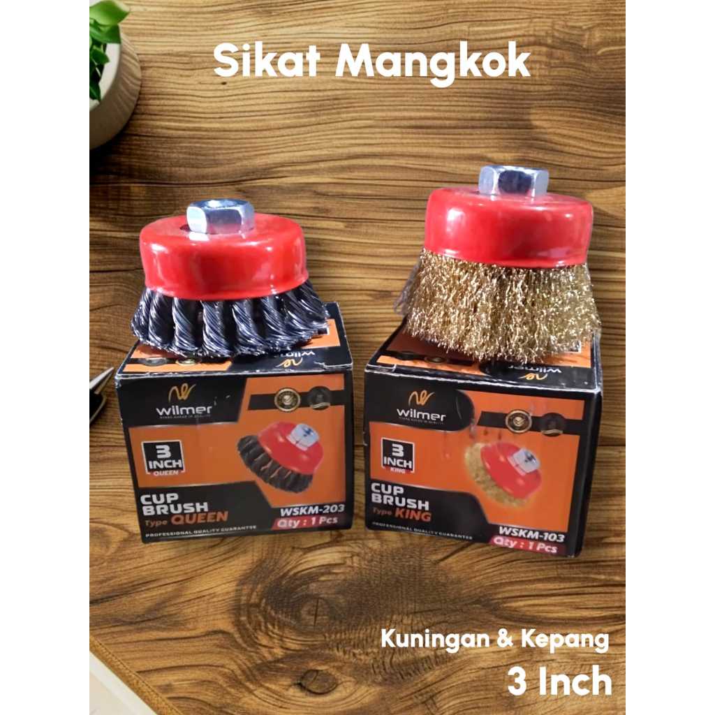 Sikat Baja Mangkok 3'' Kuningan & Kepang / Sikat Gerinda Sikat Bulat