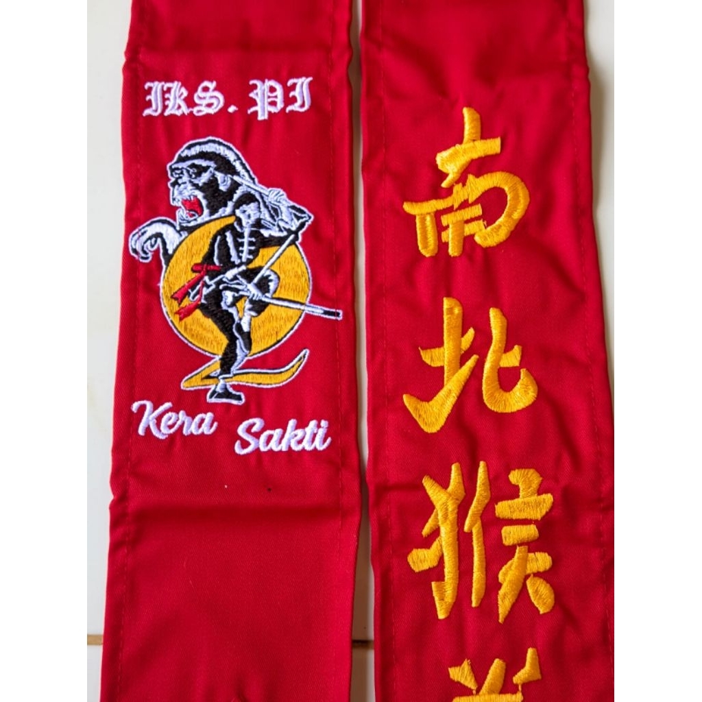 sabuk ikspi merah dril  sabuk beladiri ikspi merah dril pasangan bahan drel