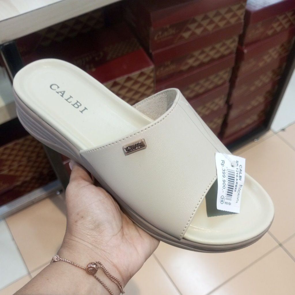 Sandal Wanita Wedges Calbi Original Artikel SN 1216 Model Selop Hak 4 CM Size 36-40