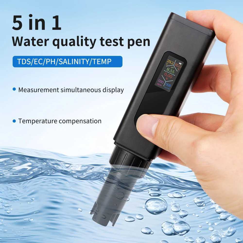 Alat Ukur Kualitas Air Digital 5in1 PH EC TDS Meter Pen