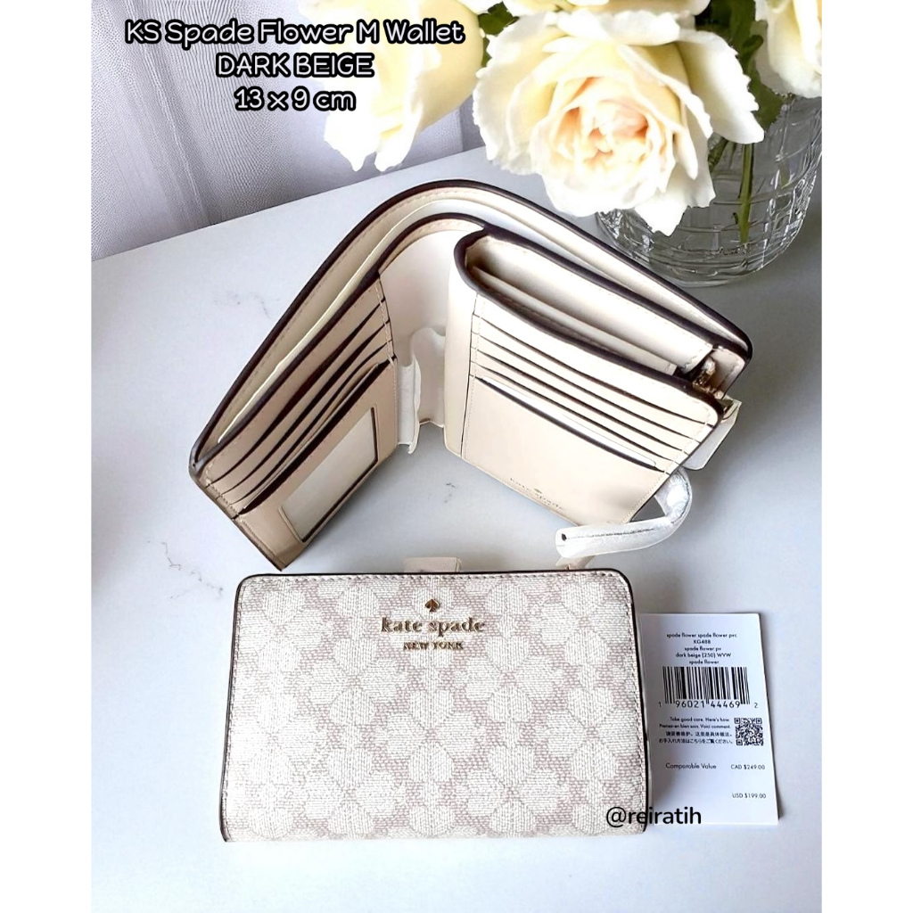 Dompet Wanita Spade Flower Medium Bifold Wallet KS (100% Original)