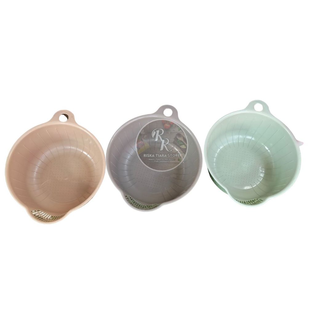 Wadah / Baskom Cuci Beras Plastik – Tempat Mencuci Beras & Sayuran Praktis