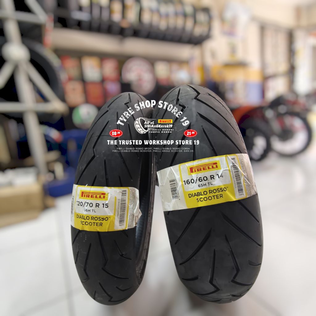 Ban Pirelli Diablo Rosso Scooter uk 120/70 Ring 15 & 160/60 Ring 14