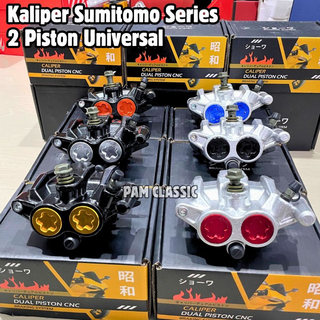 Kaliper Sumitomo 2 Piston Kanan &Kiri Caliper Dual Piston PNP MP Tiger CB Grand Supra Beat Vario Dll
