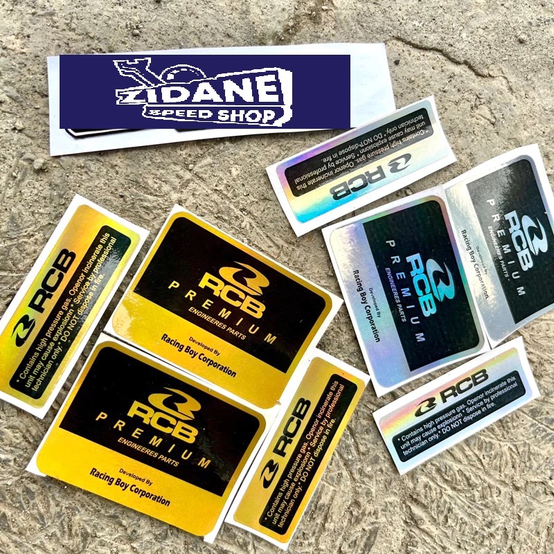 Sticker Shock RCB PREMIUM Gold Sticker Printcut Original 1 Set RCB + Warning Untuk 1 Shock