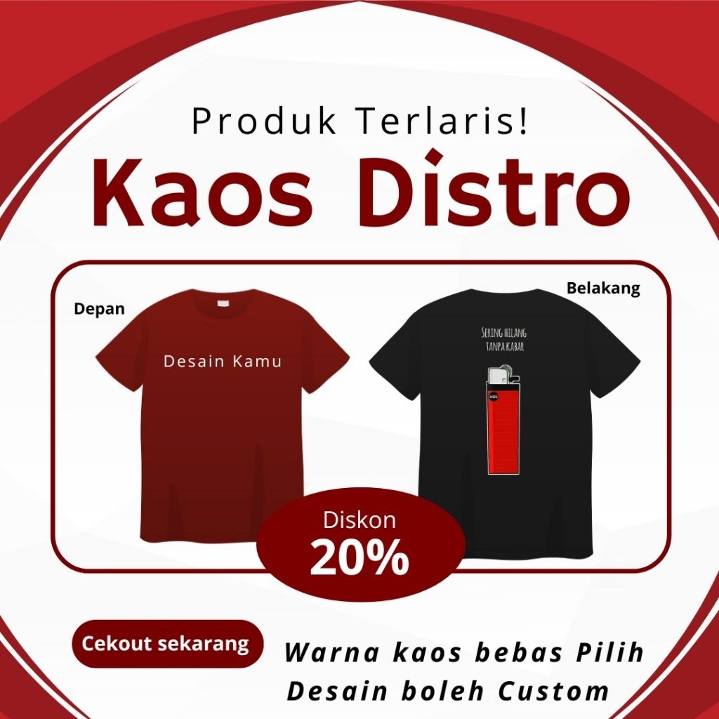 KAOS Distro Sering Hilang Tanpa Kabar-kaos sablon pria Wanita lengan pendek ukuran S. M.L.XL.XXL kao