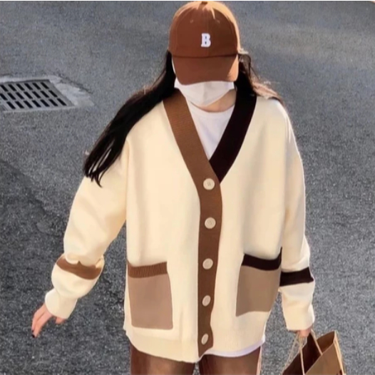 Mi.Size - CARDIGAN Korean Style Big Size ( S - 6XL ) Jaket CARDI BASIC POLOS Kombinasi Warna Korean 