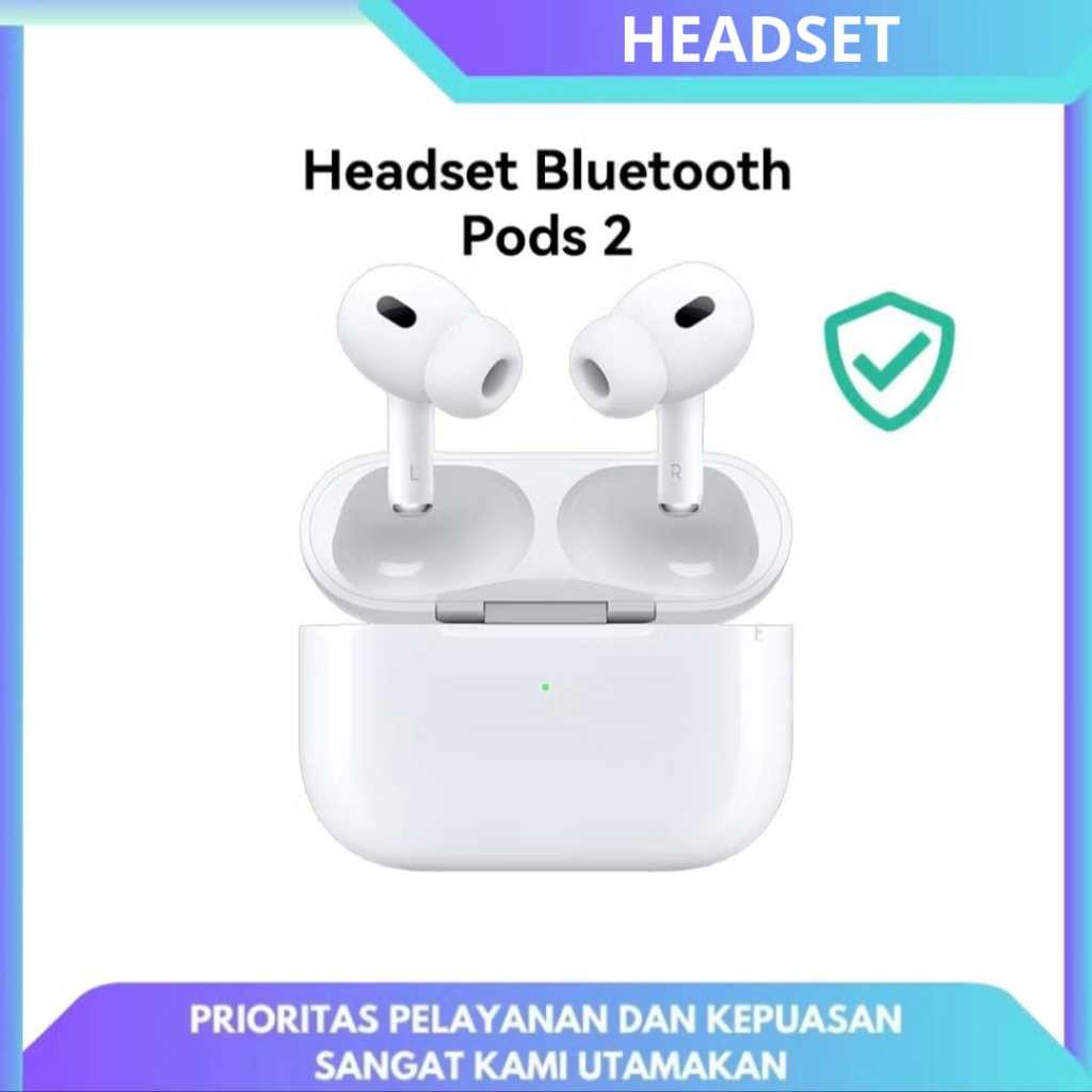 Pods 2 Headset Bluetooth Wireless Charging Case / Headset Bluetooth Putih / AK88