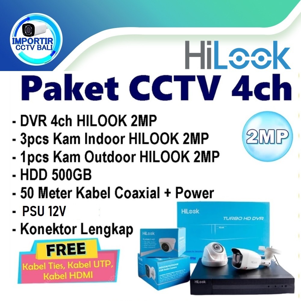 PAKET CCTV HILOOK 4 KAMERA