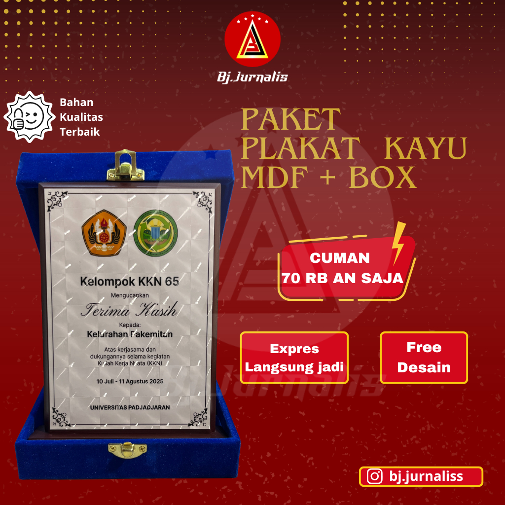 PAKET PLAKAT KAYU MDF + BOX |MURAH |KENANG-KENANGAN|SEKOLAH|KAMPUS|PLAKAT MAGANG|PLAKAT KKN
