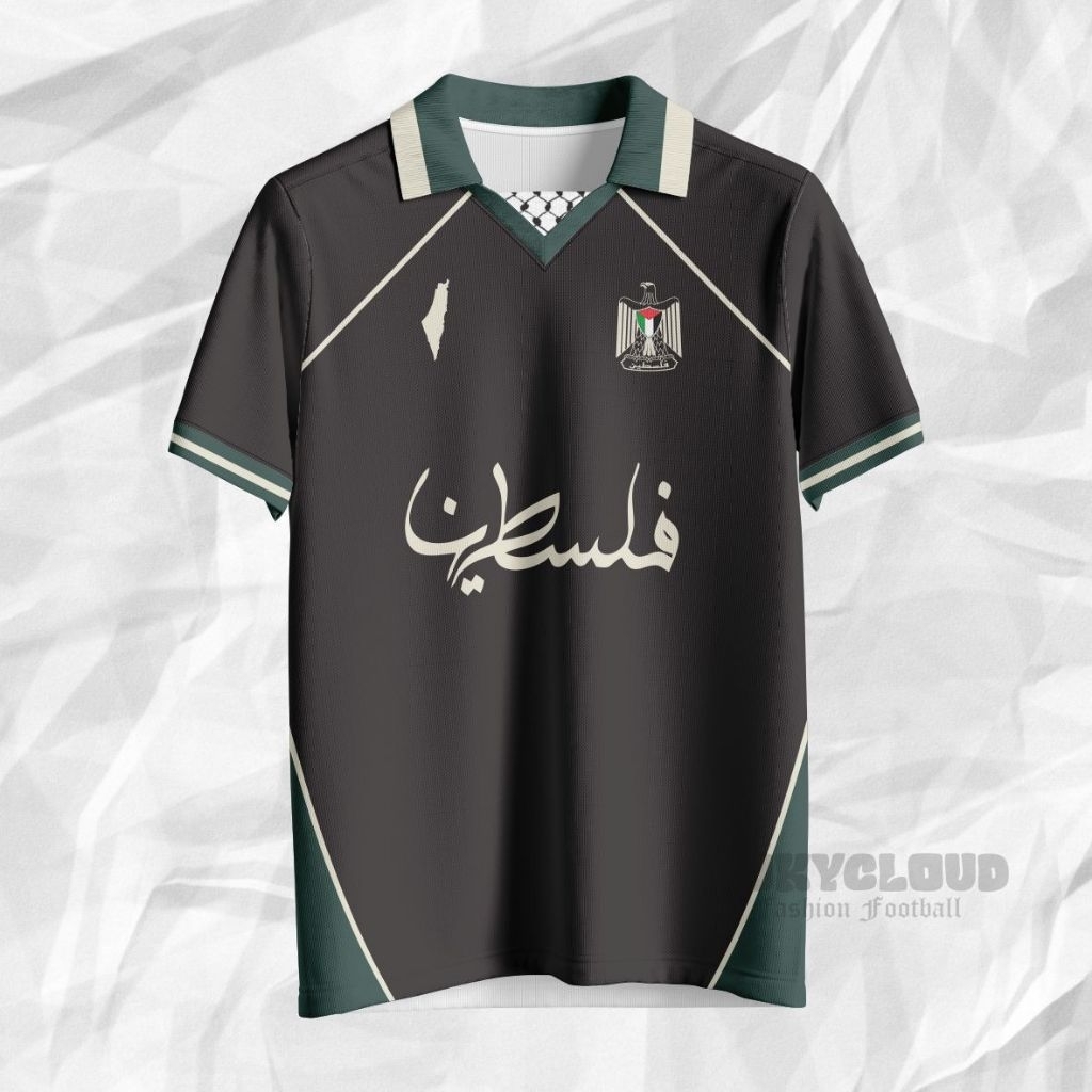 JERSEY RETRO PALESTINA BLACK JERSEY BOLA // JERSEY MINI SOCCER