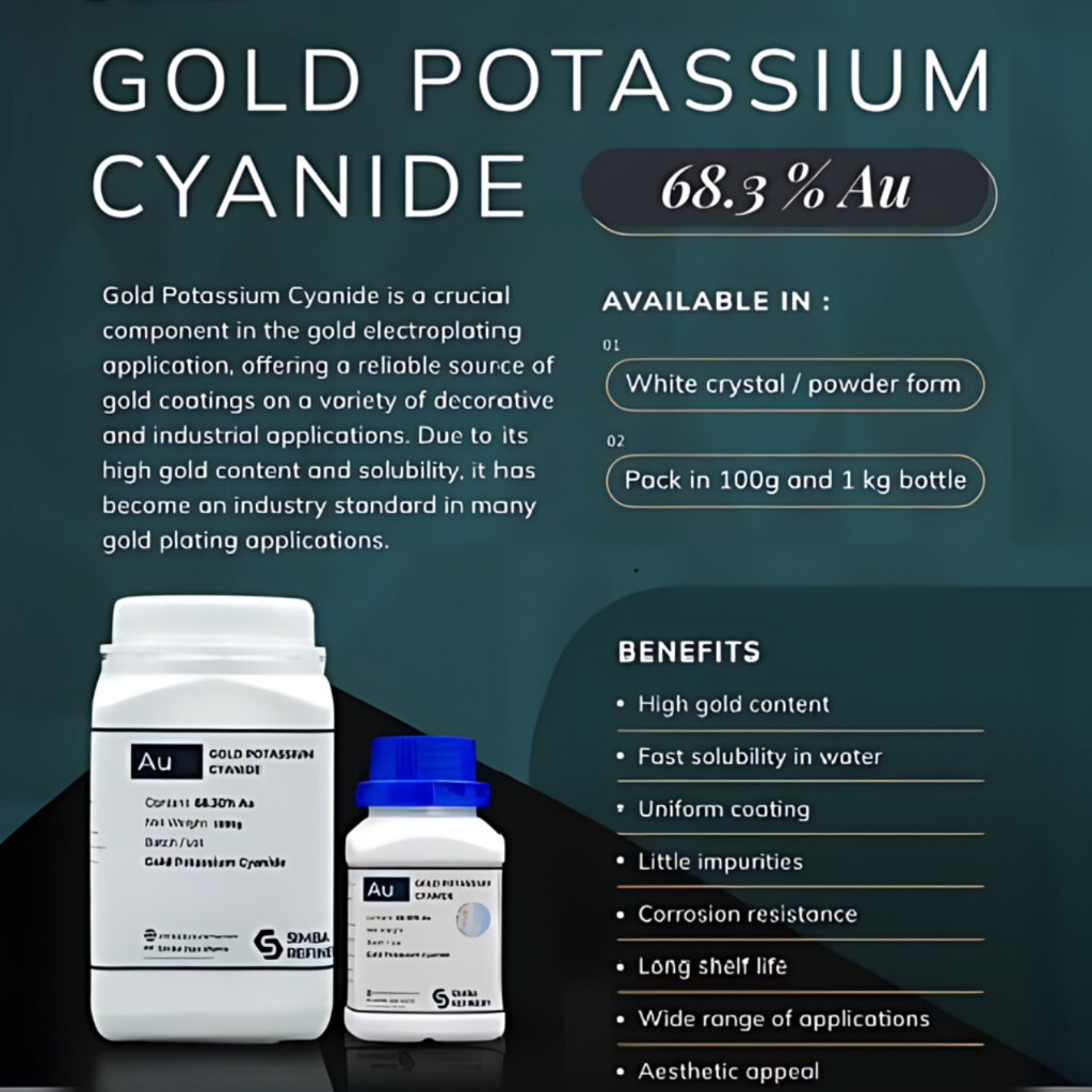 SIMBA PGC Gold Plating Kadar 68.3 % Au Bubuk Emas GPC Gold Potassium Cyanide 1 Gram