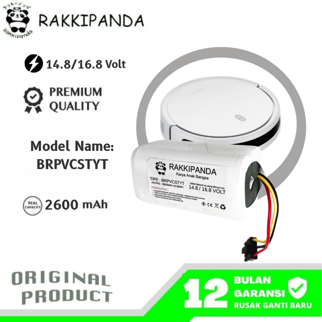 RakkiPanda - Baterai Robot Vacuum Cleaner Xiaomi Mop 2 Lite / E10 / E11 / B112