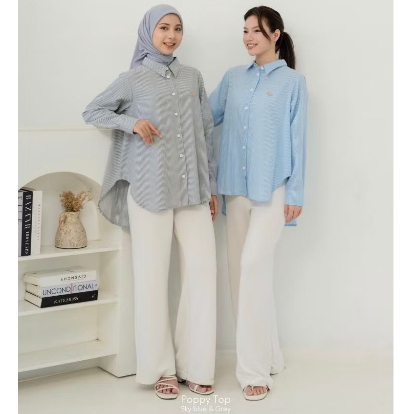 DYN - Poppy Top DYN BASIC Atasan Wanita Katun Salur Garis DYN CLOTHINGLINE
