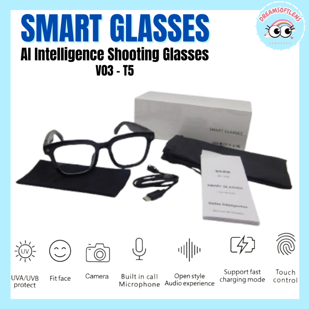 KACAMATA AI SMART GLASSES/ KACAMATA PINTAR/ KACAMATA AI/ KACAMATA VIRAL