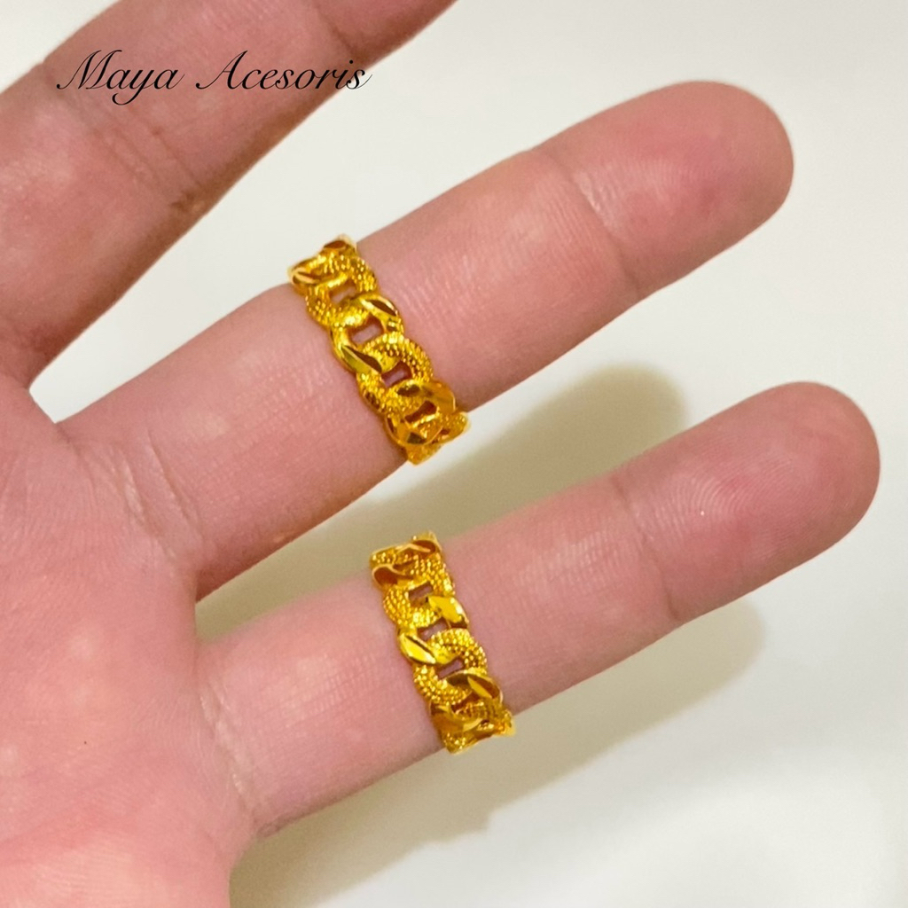 Cincin Rantai Sisik Naga Ukir full Titanium Lapis