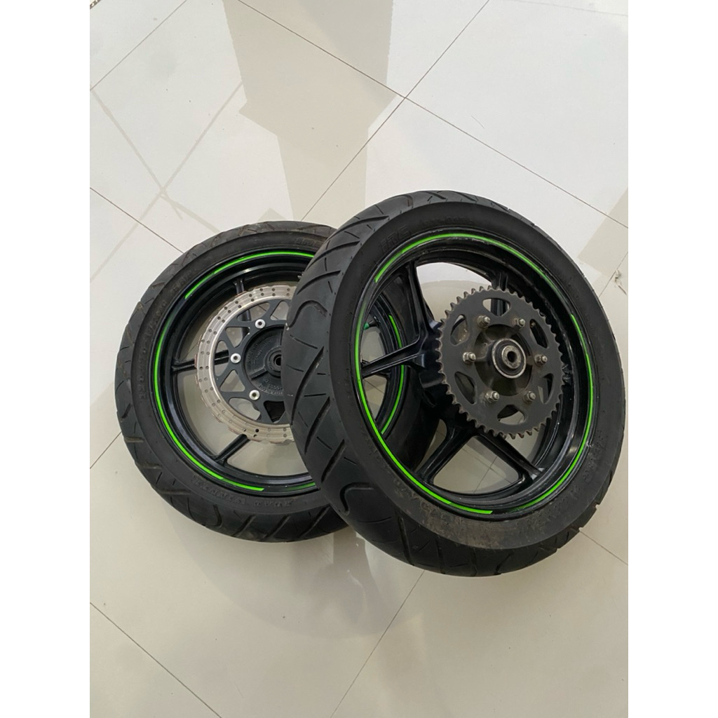 velg depan belakang ninja 250fi ori copotan