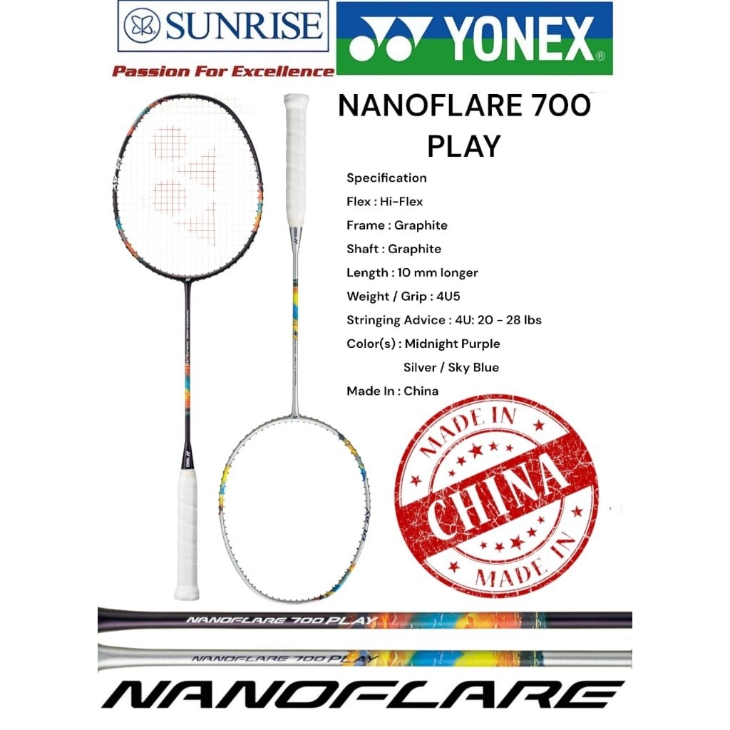 Raket Badminton Yonex Nanoflare 700 Play | NANOFLARE 700 PLAY YONEX Original