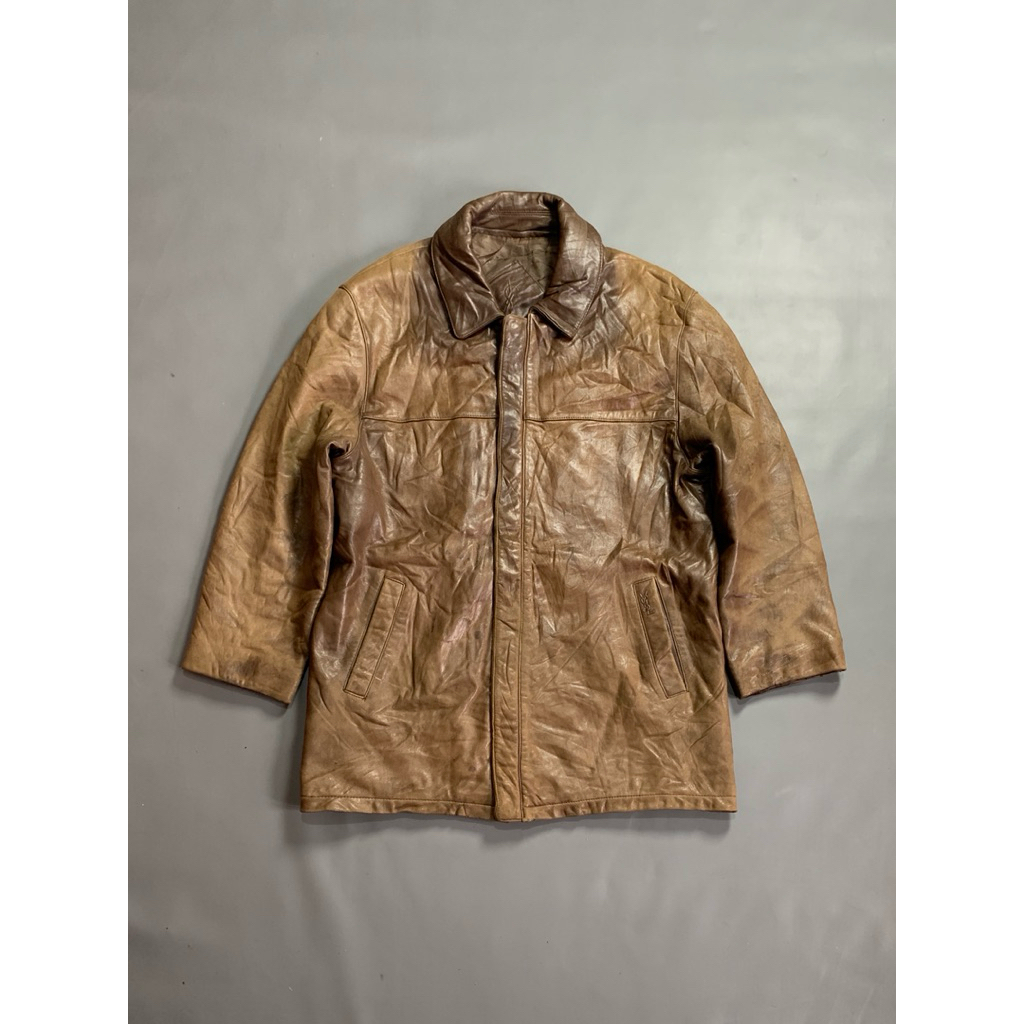 Casual Brown Leather jacket YSL YvesSaintLauren