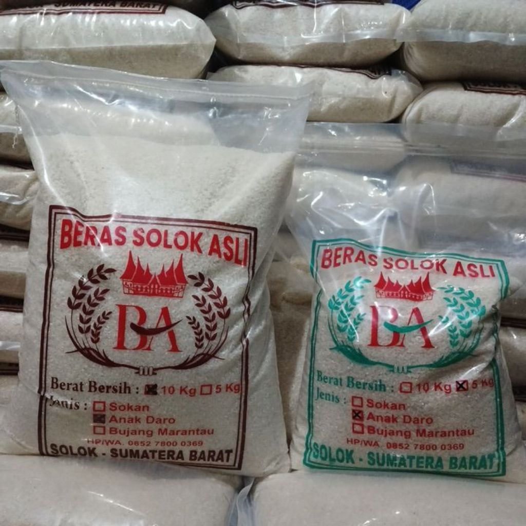 Beras Solok Asli ANAK DARO kemasan 5kg dan 10kg dikirim lansung dari solok | beras padang | beras mi