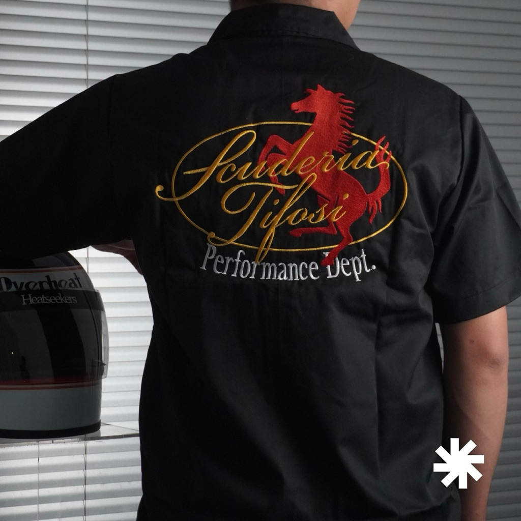 Overheat - F1 Special Edition - Scuderia Tifosi Workshirt - Kemeja Workshirt Formula 1 Ferrari Hitam