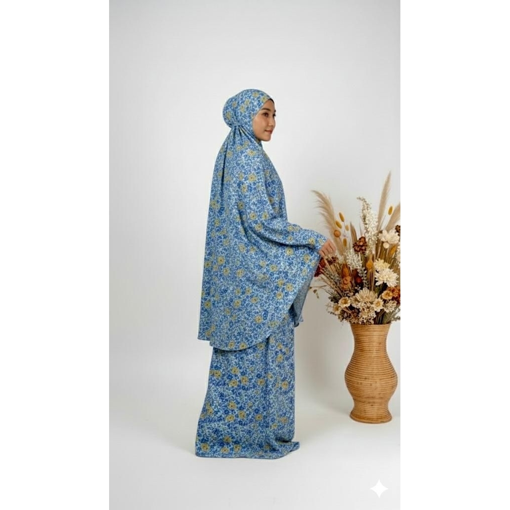 Mukena Hakiki Traveling muslim motif bunga