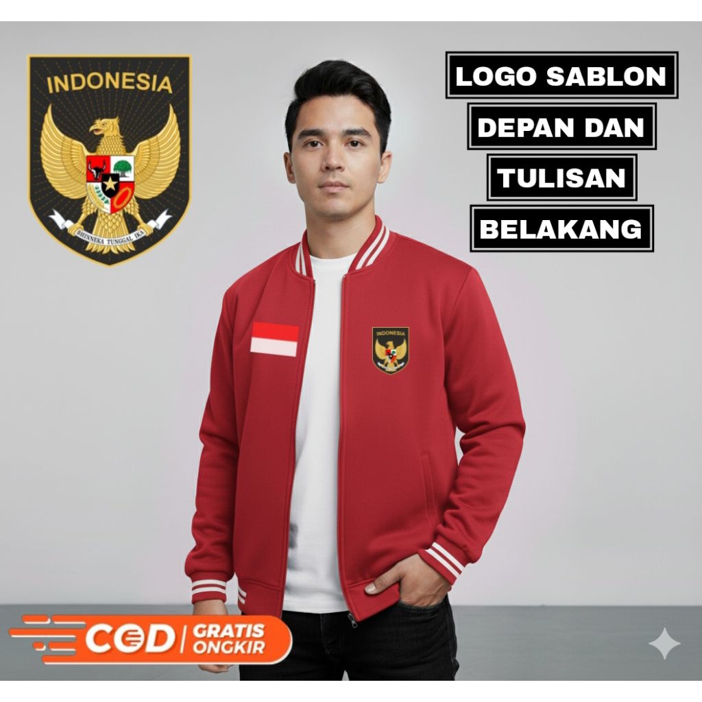 Jaket Baseball varsity Timnas Indonesia / Jaket olahraga bola Timnas