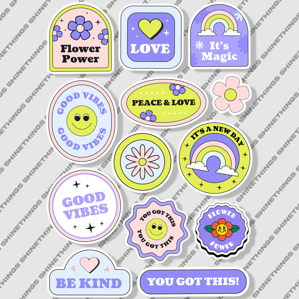 Sticker Aesthetic lucu anti air || Stiker helm case hp laptop tumblr cermin