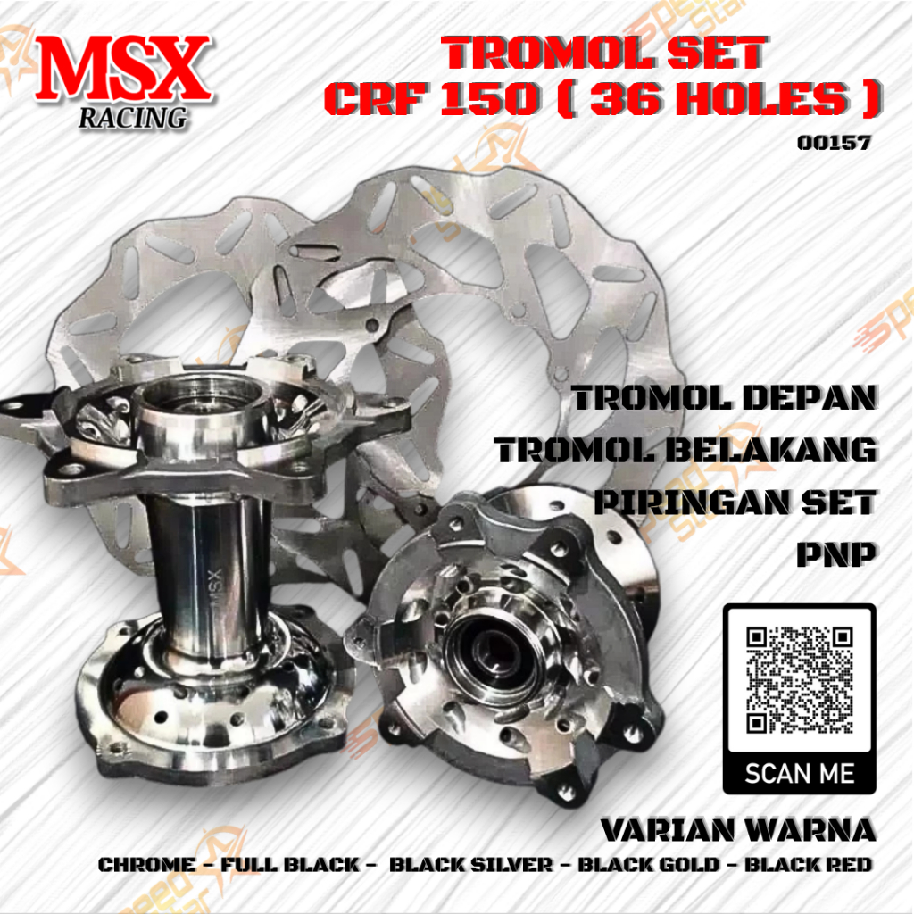 TROMOL SET DEPAN BELAKANG CRF 150/TROMOL SET CRF 36 HOLE / TROMOL CRF PLUS PIRINGAN
