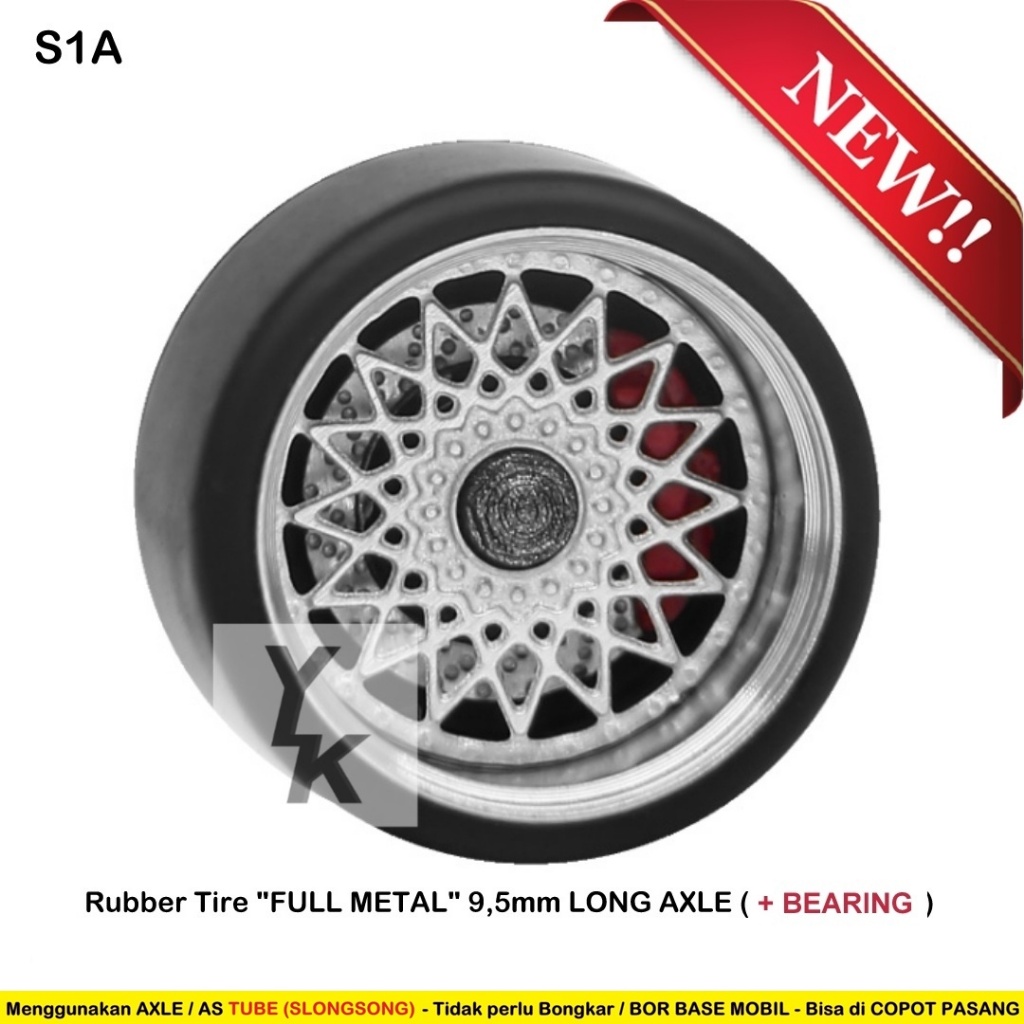 CARLOMO Rubber Tire PREMIUM S CLASS RIMS Long Axle 9,5mm MODEL BBS MESH