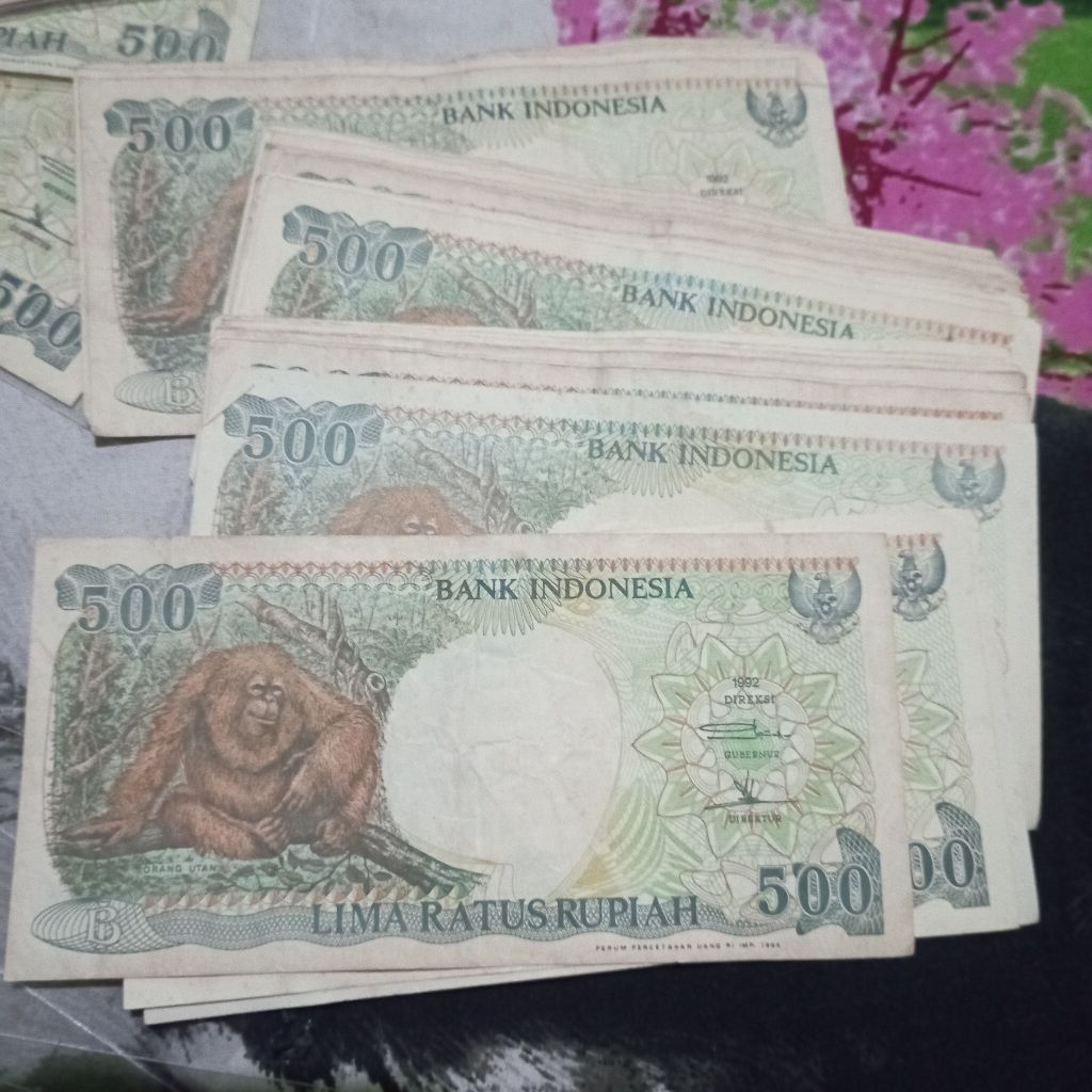 500 rupiah uang kertas tahun 1992 bekas asli harga perlembar