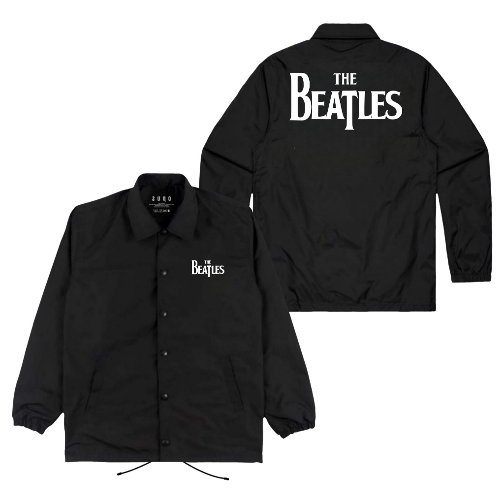 The Getooxs Jacket Coach The Beatles Tulisan Jacket Unisex warna Hitam