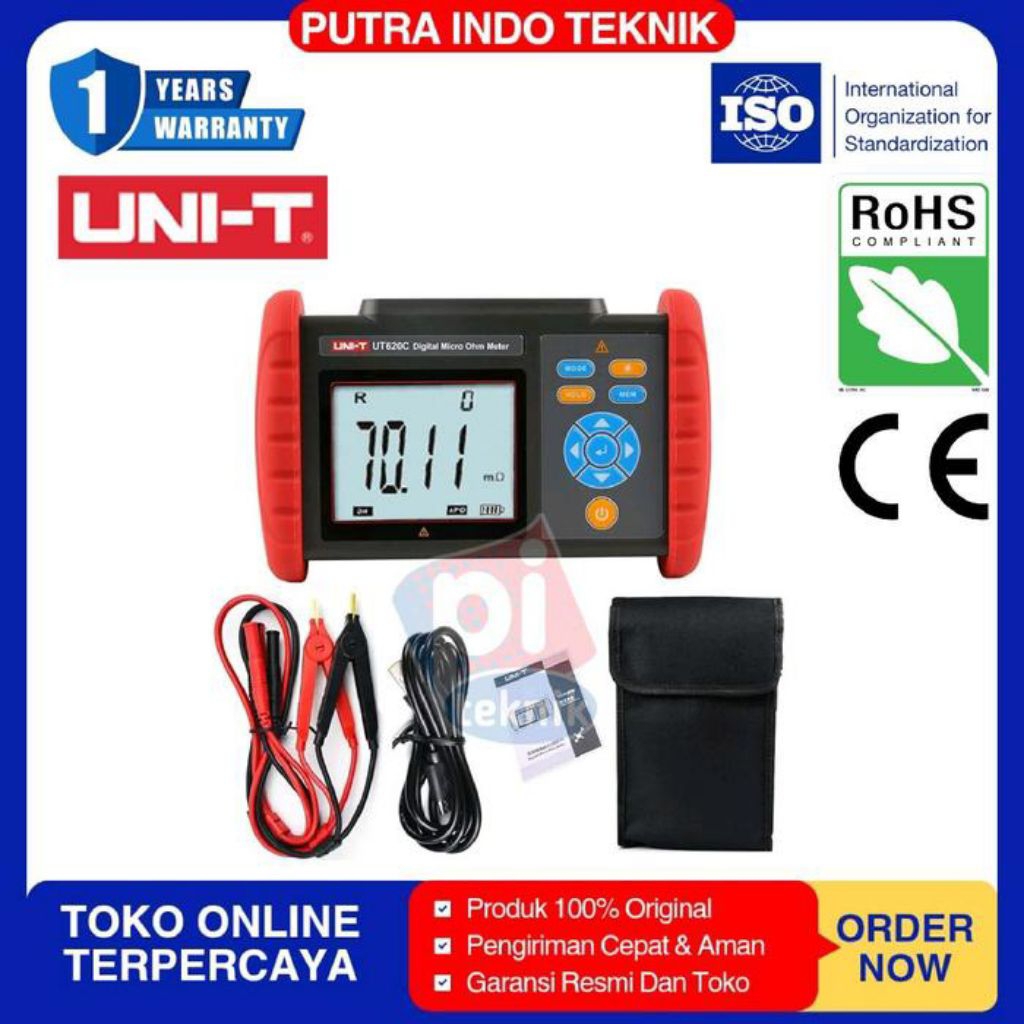 UNI-T UT620C Digital DC Low Resistance Meter Micro Ohm Meter Cable Wire/Coil/Motor Resistance Tester