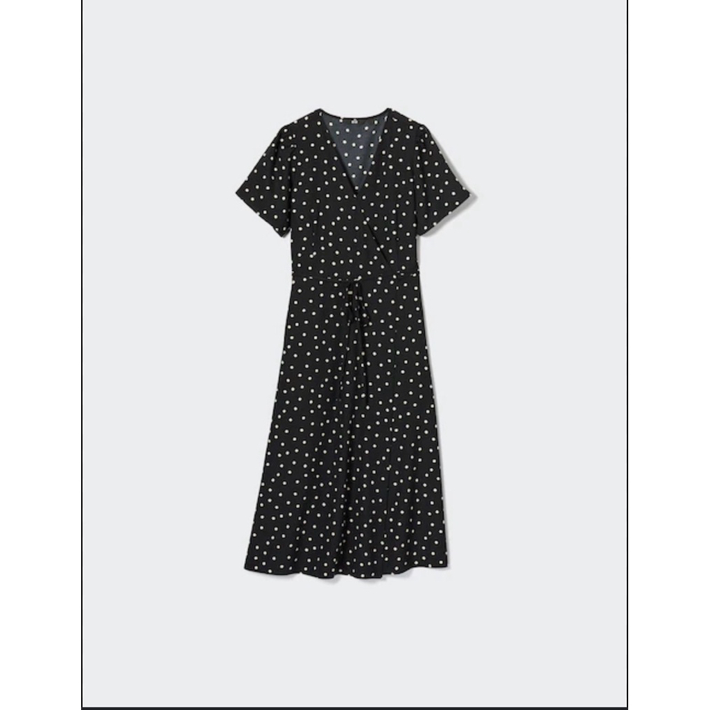 Printed Wrap Short Sleeve Dress Uniqlo
