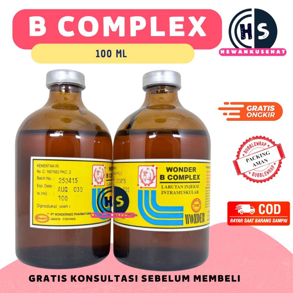 WONDER B COMPLEX 100 ml - Vitamin B Kompleks Untuk Hewan