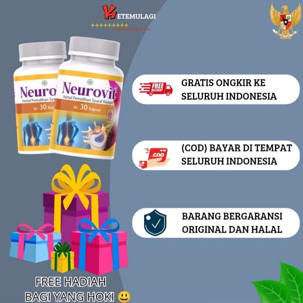 TERBARU NEUROVIT HERBAL SYARAF KEJEPIT, SOLUSI UNTUK PEMILIHAN SARAF TERJEPIT, KEBAS, KESEMUTAN,