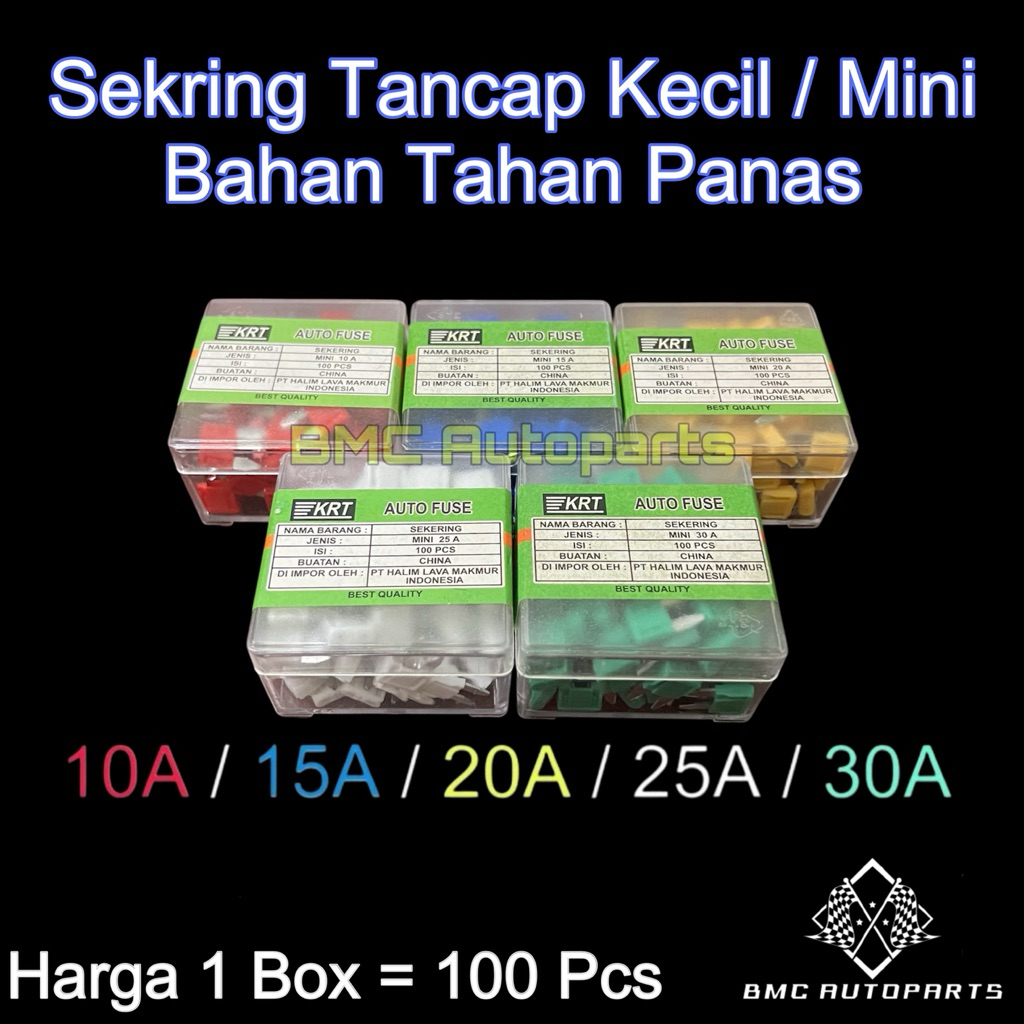 Paket 100 Pcs - Sekring Tancap Kecil / Mini Bahan Keramik Tahan Panas - Sikring DX Kecil