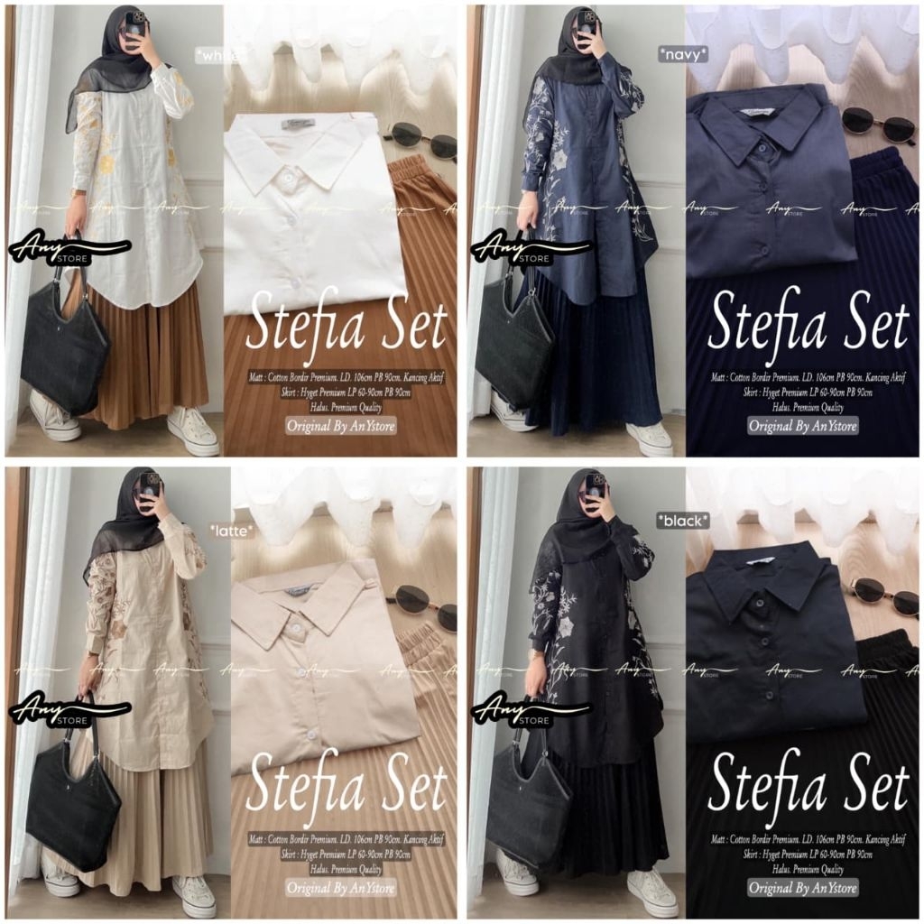 ntpuff - STEVIA SET ori ANY / oneset wanita murah / setelan Tunik muslimah/ setelan rok wanita terba