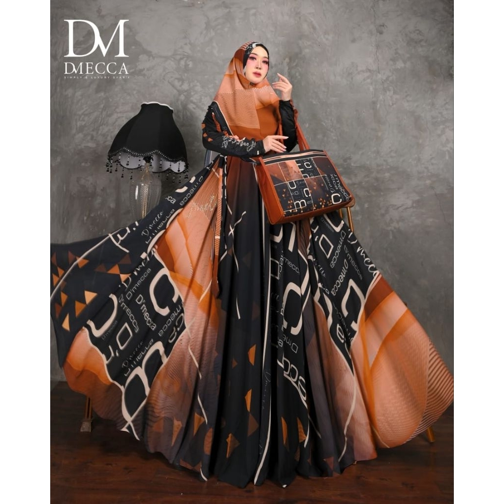 HALEEZA SERIES BY D'MECCA SYARI GAMIS CERUTY PREMIUM SET JILBAB KHIMAR DRESS MEWAH PENGAJIAN