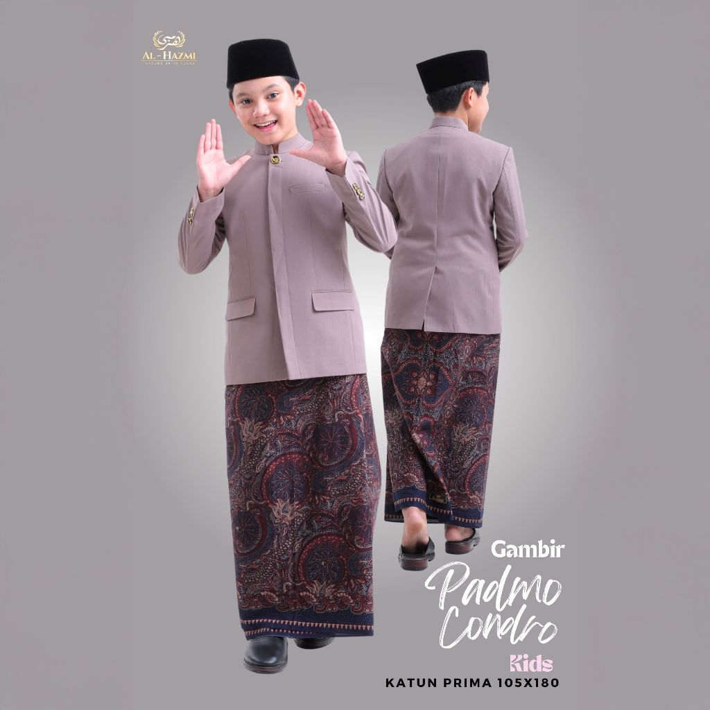 Sarung Batik Al Hazmi Anak Motif PADMO CONDRO, Kudusan - Sarung Santri Anak - Unisex Laki-laki Perem