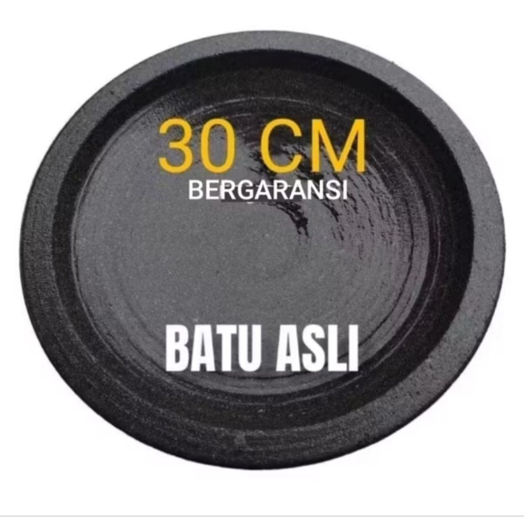 COBEK BATU ASLI 30CM + ULEKAN GRATIS DOBEL PACKING BUBBLE WRAP