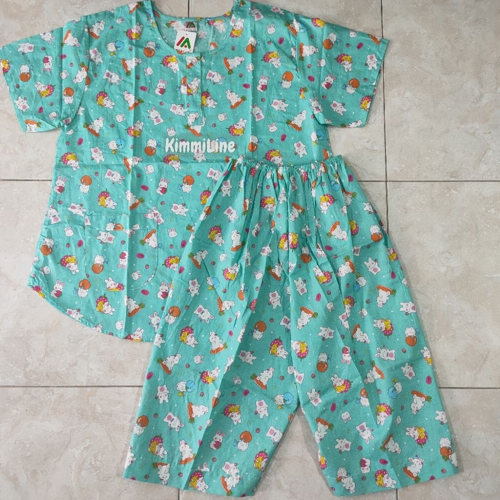 Setelan Baju Tidur Merlin Bahan Katun 3 Corak Motif Ukuran Dewasa : HP Celana Pendek Hotpants + BD C