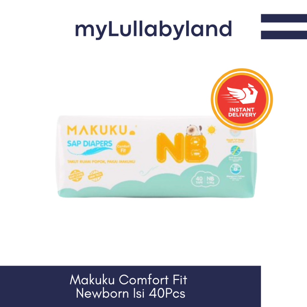 Pampers Makuku Newborn NB40 Comfort Fit Tape Perekat - Popok Bayi Sekali Pakai Baru Lahir