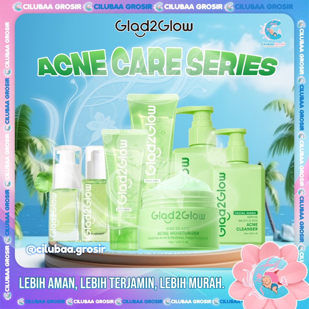 GLAD2GLOW Acne Care Series || Matcha Salicylic Acid Acne Facial Cleanser || Centella Salicylic Acid 